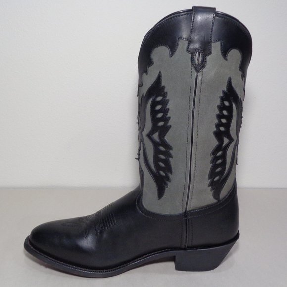 Dingo Size 10 M SILVERLAKE Black Leather Cowboy Western Boots New Men's Shoes - Picture 8 of 13